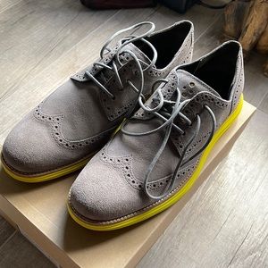 Cole Haan Lunargrand Wingtip Charcoal Grey Suede - 11.5M - Excellent Condition